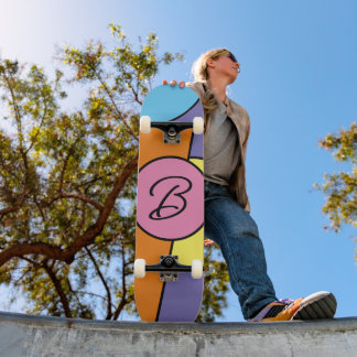 Bold Bright Fun Chic Abstract Circles Art Pattern Skateboard