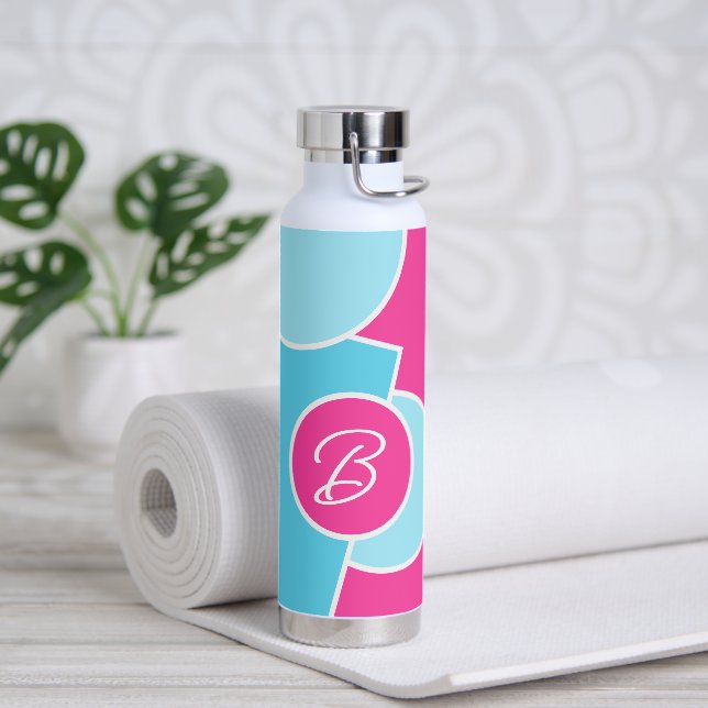 Bold Bright Fun Chic Abstract Circles Art Pattern Water Bottle (Yoga)