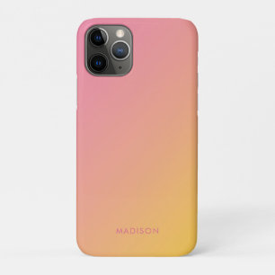 Bold Bright Girly Pink Yellow Gradient Ombré iPhone 11 Pro Case