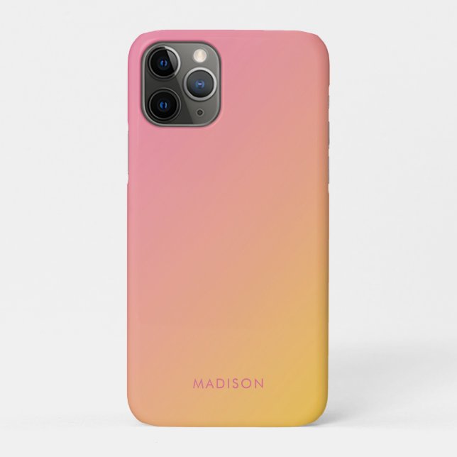 Bold Bright Girly Pink Yellow Gradient Ombré Case-Mate iPhone Case (Back)