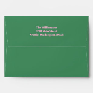 Bold Bright Modern Retro Pink Green 50th Birthday Envelope