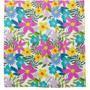 Bold bright modern stylish tropical flower pattern