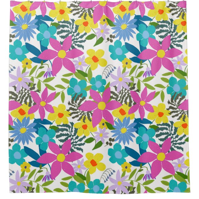 Bold bright modern stylish tropical flower pattern (Front)