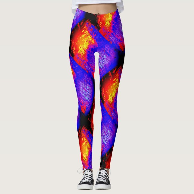 bold bright multi-coloured leggings (Front)