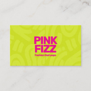 Bold Bright Neon Lime Green Pink Fashion Business  Card