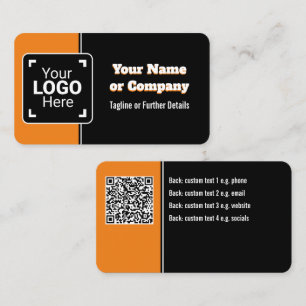 Bold, Bright Orange, Black & White Own Brand Business Card