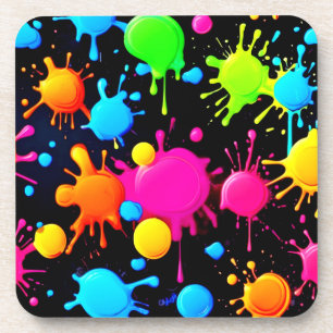 Bold & Bright Paint Splashes Coaster