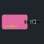 Bold Bright Pink and Yellow Modern Personalized  Luggage Tag<br><div class="desc">Bold Bright Pink and Yellow Typography Modern Personalized Luggage Tag</div>