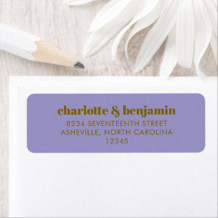 Bold Bright Purple and Gold Modern Return Address