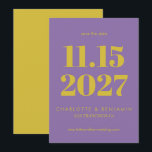 Bold Bright Purple and Yellow Typography Modern Save The Date<br><div class="desc">Bold Bright Purple and Yellow Typography Modern Save the Date</div>