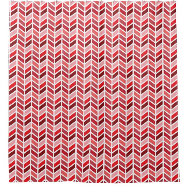 Bold Bright Red Pink Herringbone Pattern Design (Front)