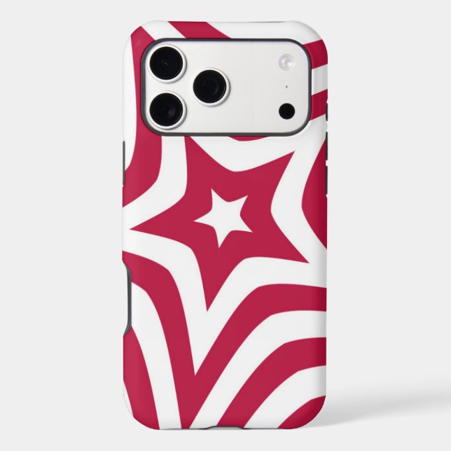 Bold & Bright Red & White Star dans un Motif vecto (Verso)