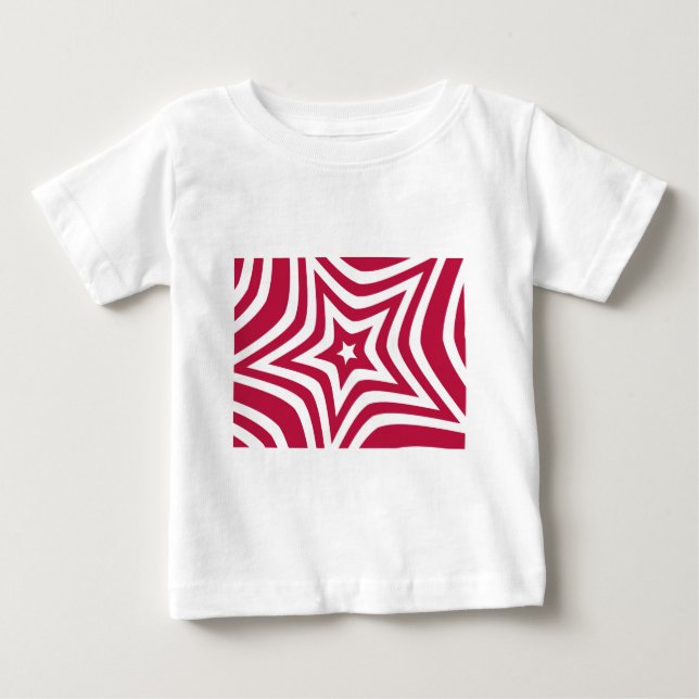 Bold & Bright Red & White Star in a Vector Pattern Baby T-Shirt (Front)