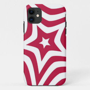 Bold & Bright Red & White Star in a Vector Pattern iPhone 11 Case