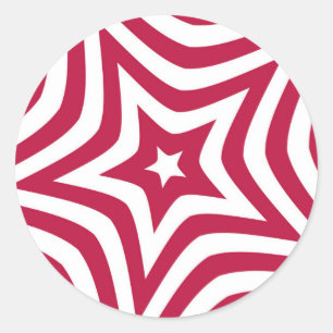 Bold & Bright Red & White Star in a Vector Pattern Classic Round Sticker