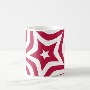 Bold & Bright Red & White Star in a Vector Pattern Coffee Mug