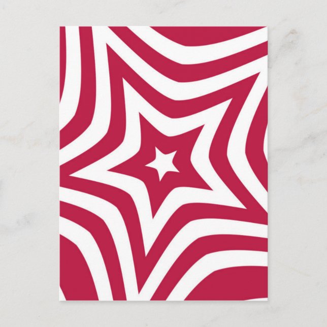 Bold & Bright Red & White Star in a Vector Pattern Postcard (Front)