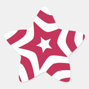 Bold & Bright Red & White Star in a Vector Pattern Sticker