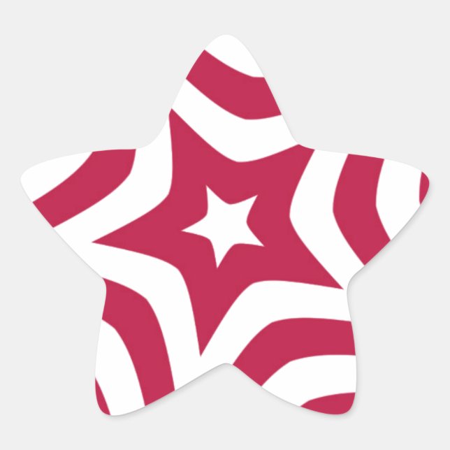 Bold & Bright Red & White Star in a Vector Pattern Sticker (Front)