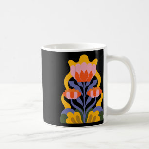 Bold Bright Retro Floral Illustration Sticker Coffee Mug