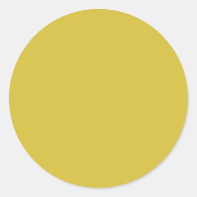 Bold Bright Solid Yellow Modern Wedding Blank Classic Round Sticker (Front)