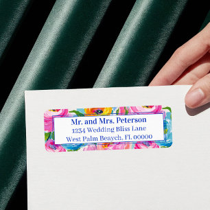 Bold Bright Vibrant Colourful Floral Return Addres