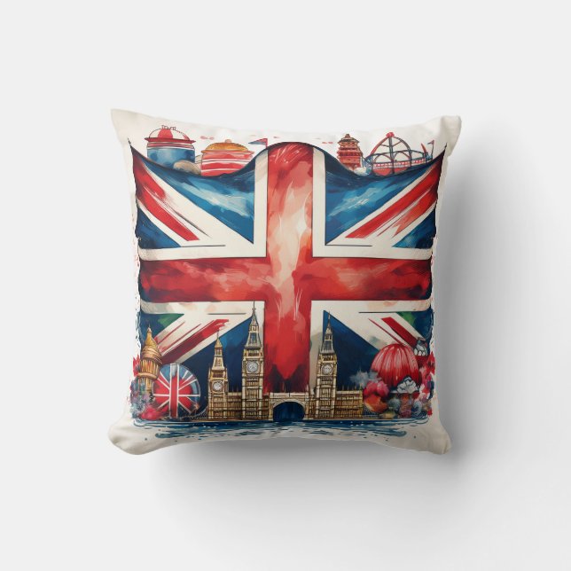 Bold British Union Jack Design Cushion (Front)