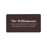 Bold Brown Modern Typography Custom Return Address