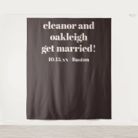 Bold Brown Modern Wedding Custom Photo Backdrop