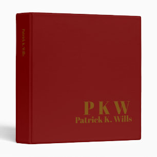 Bold Brown Monogram deep-red Portfolio  Binder