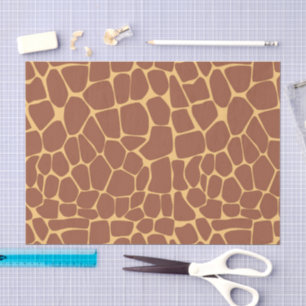 Bold Brown Tan Classic Giraffe Animal Decoupage Tissue Paper