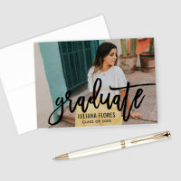 Bold Brush Black Graduate Photo