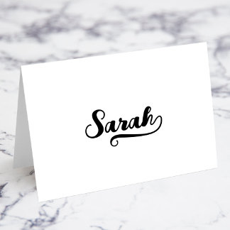 Bold Brush Script H Swash Name Place Cards