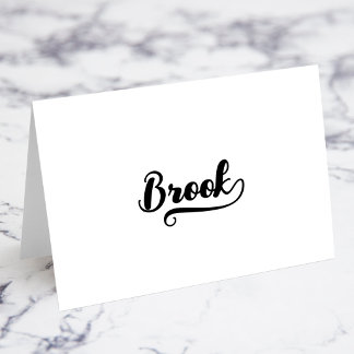 Bold Brush Script K Swash Name Place Cards