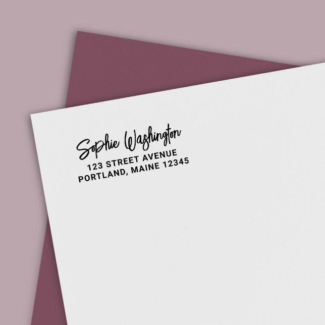 Bold Brush Script Name Return Address Self-inking Stamp (Creator Uploaded)