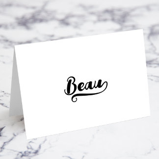 Bold Brush Script U Swash Name Place Cards
