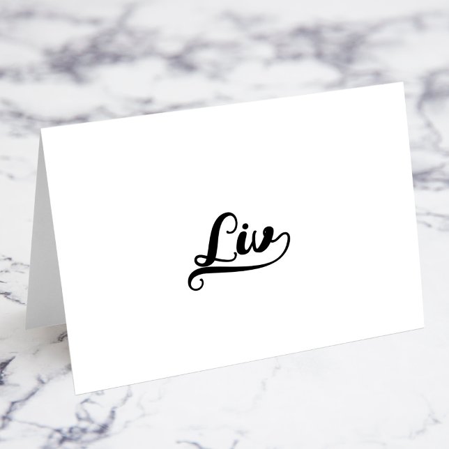 Bold Brush Script V Swash Name Place Cards (Bold Brush Script V Swash Name Place Cards)
