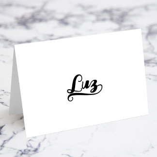 Bold Brush Script Z Swash Name Place Cards