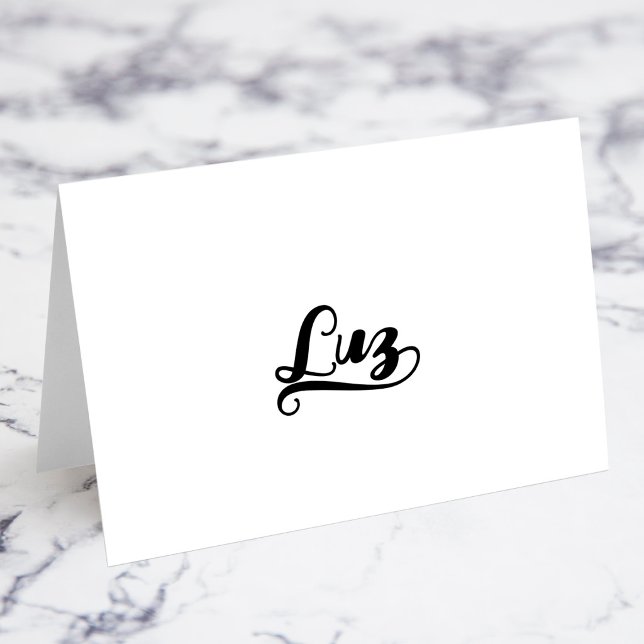 Bold Brush Script Z Swash Name Place Cards (Letter Z Swash at the end for her name.)