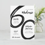 Bold Brush Stroke 60th Birthday Surprise Party  Invitation<br><div class="desc">Celebrate their 60th birthday in style with this modern black and white 60th birthday invitation.</div>