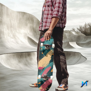 Bold Brushstroke - Dark Abstract Minimalist Skateboard