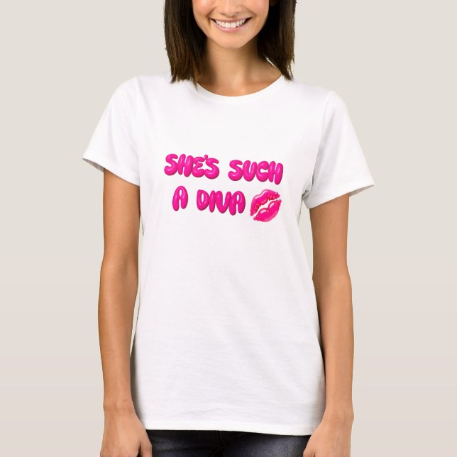 Bold Bubble Text with Lip Print - for the diva T-Shirt (Front)