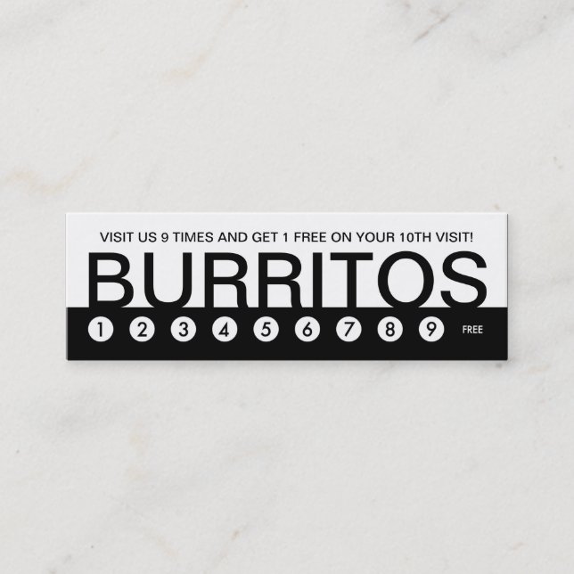 bold BURRITOS customer loyalty (Front)