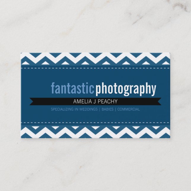 BOLD BUSINESS CARD :: simple modern chevron 7 (Front)