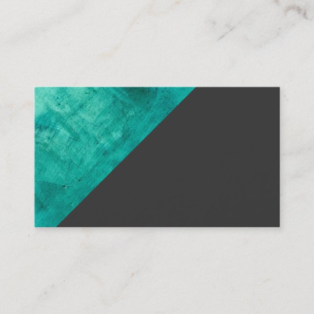 bold  business card template turquoise and grey (Front)