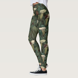 Bold Calla Lilies Accent Active Maternity Leggings