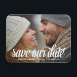 Bold Calligraphy | Photo Save the Date Magnet<br><div class="desc">This gorgeous,  full-bleed photo save the date features a bold retro-style calligraphy and the text "Save our date" - customize with your wedding details and favourite photo.</div>