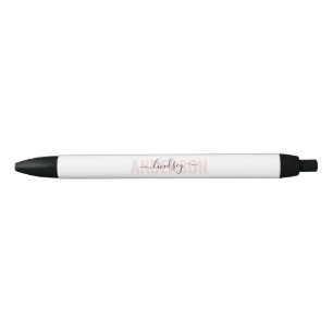 Bold Calligraphy Pink Personalized Black Ink Pen