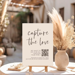Bold Calligraphy Script Capture The Love QR code  Enclosure Card