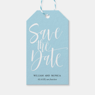 Bold Calligraphy White AZURE WEDDING MODERN Gift Tags